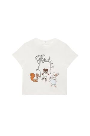 White jersey baby T-shirt FENDI KIDS | BUI0927AJF0TU9